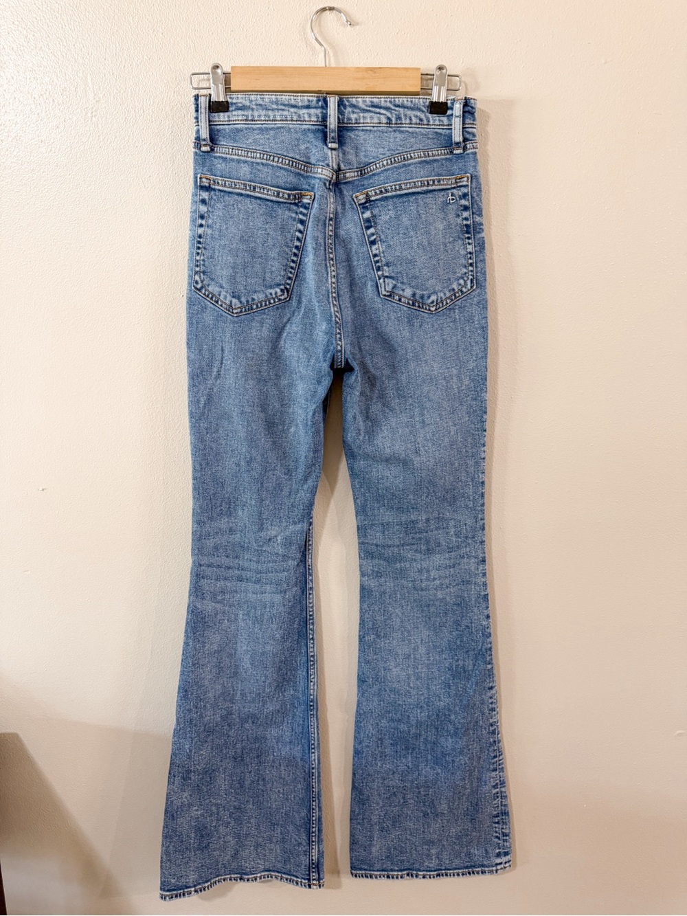 Rag & Bone | Casey High Rise Flare Jeans Norwalk Blue Boho Retro 70s - Picture 7 of 16